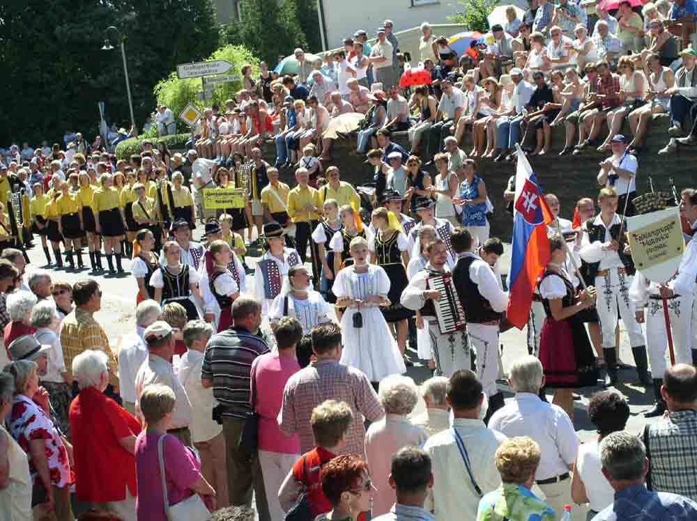 Ein wahres Erlebnis ist der Festumzug bei Schlitzer Trachtenfest: Hier sind Gespanne, die noch von Pferd oder Kuh gezogen werden, zu bestaunen (Foto: ferienwohnung-schlitz.de)
